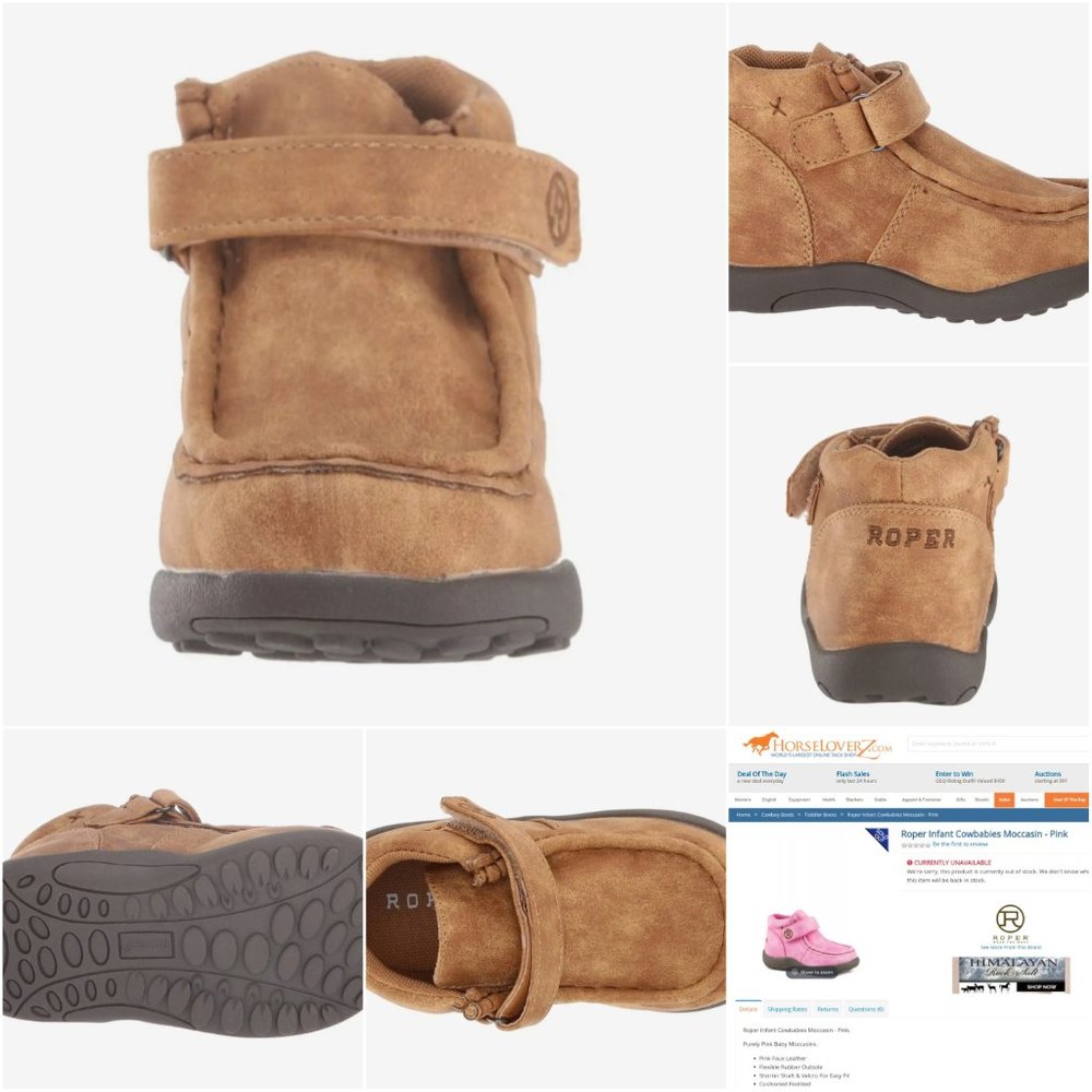 'ROPER' 'CHUKKA' MOCCASIN 'PETAL PINK' VELCRO WRAP ANKLE HIGH SHAFT BOOTS - Picture 14 of 16